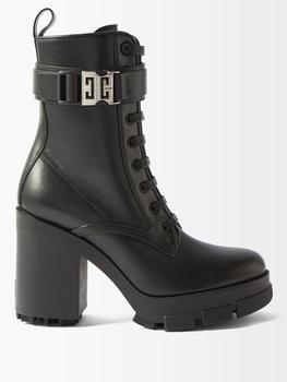 推荐4G-buckle heeled leather boots商品