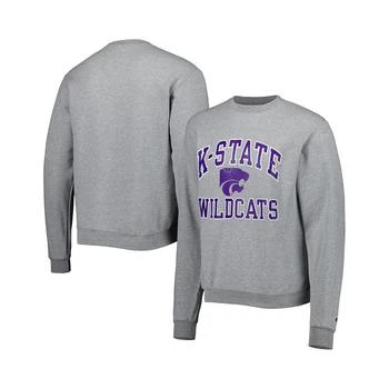 CHAMPION | Men's Heather Gray Kansas State Wildcats High Motor Pullover Sweatshirt 