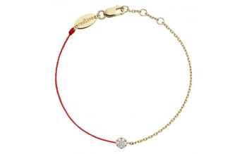 推荐18ct rose gold and diamond illusion chain and thread bracelet (red)商品