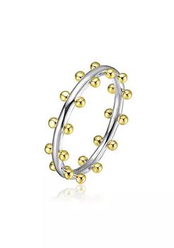 商品Rozzato | RA Rhodium And 14k Gold Plated Bead Band Ring,商家Belk,价格¥869图片