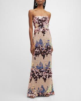 商品BRONX AND BANCO | Strapless Sequin Bustier Gown,商家Neiman Marcus,价格¥6815图片