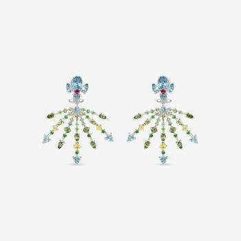 Gübelin | Gübelin Ornaments of Flowers 18K White Gold Multi-Gemstone Drop Earrings 44A-1328.1,商家Shopworn,价格¥54262