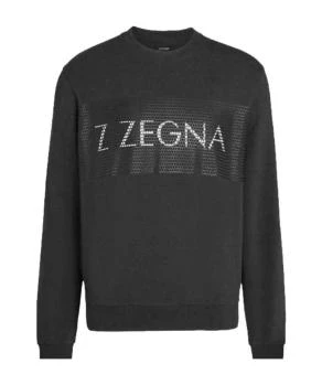 Zegna | ZEGNA 男士深蓝色徽标印花长袖运动卫衣 VT451-Z800-B09,商家Beyond Italylux,价格¥2246