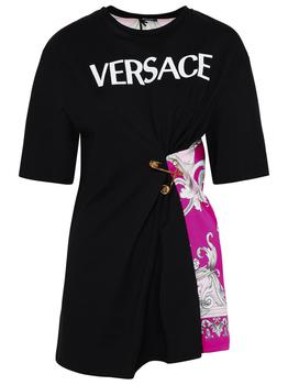 男士休闲范思哲t恤, Versace | Versace Safety-Pin Baroque Printed Crewneck T-Shirt商品图片 6.9折