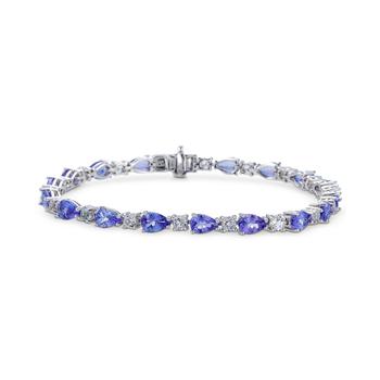 商品Tanzanite (10 ct. t.w.) & White Sapphire (2 ct. t.w.) Tennis Bracelet in Sterling Silver (Also in Sapphire & Emerald)图片
