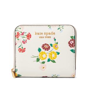 Kate Spade | Morgan Bouquet Toss Embossed Saffiano Leather Small Compact Wallet商品图片,7.4折, 独家减免邮费