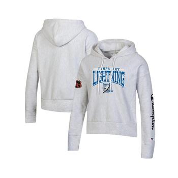 CHAMPION | Women's Heathered Gray Tampa Bay Lightning Reverse Weave Pullover Hoodie商品图片,