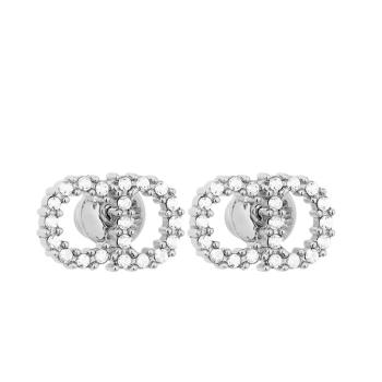 迪奥经典款, Dior | 【预售3-7天】DIOR/迪奥 经典CLAIR D LUNE系列 镀钯饰面金属镶嵌白色晶体CD耳钉E1715CDLCY_D102商品图片 8折, 包邮包税