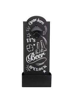 商品14.5" Black and White 'Beer O'Clock' Bottle Opener with Storage Bin图片