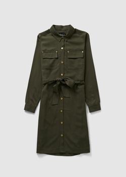 Barbour International | Barbour International Womens Atom Button Up Cupro Shirt Dress In Dusty Khaki商品图片,8.3折