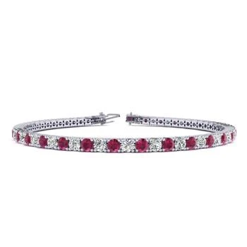 SSELECTS | 4 1/2 Carat Ruby And Diamond Tennis Bracelet In 14 Karat White Gold, 7 Inches,商家Premium Outlets,价格¥18722