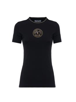 男士休闲范思哲t恤, Versace | VERSACE JEANS COUTURE T-SHIRT WITH SMALL V-EMBLEM PRINT商品图片 