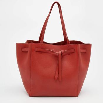 celine tote, [二手商品] Celine | Celine Orange Soft Grained Leather Small Cabas Phantom Tote商品图片 7.8折, 满1件减$100, 满减