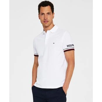 Tommy Hilfiger | Men's Monotype Logo Striped Cuff Short Sleeve Polo Shirt 5.9折