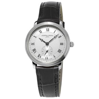 Frederique Constant | Women's Swiss Slimline Small Seconds Black Leather Strap Watch 29mm商品图片,