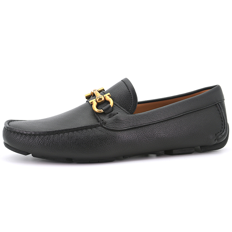 菲拉格慕男鞋板鞋, Salvatore Ferragamo | SALVATORE FERRAGAMO 男鞋黑色牛皮商务休闲皮鞋 0582753商品图片 独家减免邮费