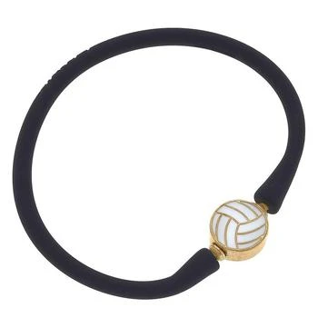 Canvas Style | Enamel Volleyball Silicone Bali Bracelet In Black,商家Verishop,价格¥213