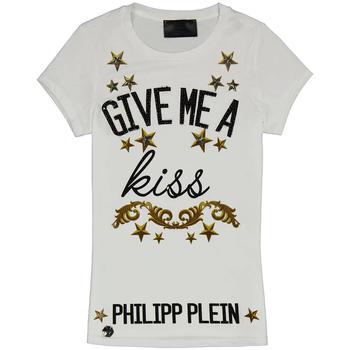 推荐Philipp Plein Ladies Olev White Cotton Jersey T-shirt, Size Medium商品