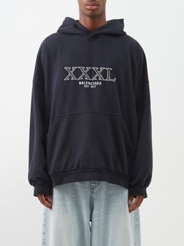 巴黎世家卫衣精选, Balenciaga | Logo-embroidered cotton-jersey hooded sweatshirt商品图片 