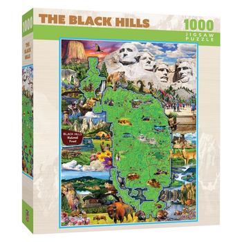商品1000 Piece Jigsaw Puzzle For Adults, Family, Or Kids - Black Hills Map - 19.25"x26.75"图片