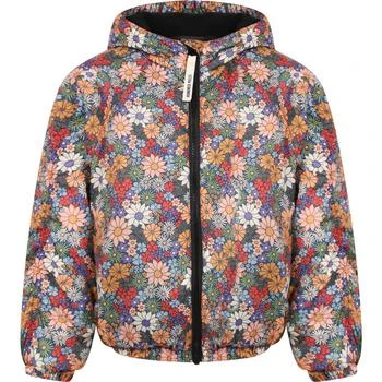 推荐Colorful floral print windbreaker with fleece lining商品