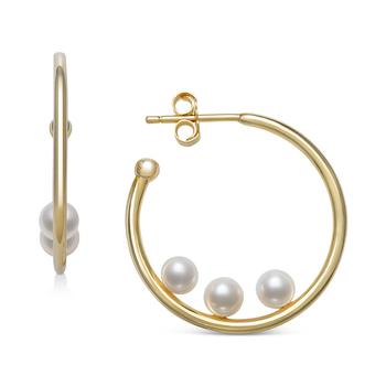 Belle de Mer | Cultured Freshwater Pearl (4mm) Extra Small Hoop Earrings, Created for Macy's商品图片,2.5折
