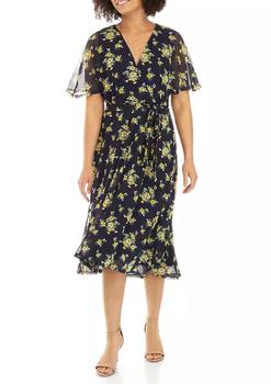 Sandra Darren, Sandra Darren | Women's Flutter Sleeve Floral Dress商品图片 2.5折×额外8.5折, 额外八五折