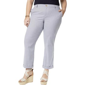 Tommy Hilfiger | Tommy Hilfiger Womens Plus Hampton Slim Fit Striped Chino Pants商品图片,5折, 独家减免邮费