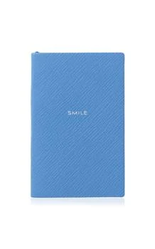 SMYTHSON | Smythson - Smile Leather Notebook - Blue - Moda Operandi,商家Fashion US,价格¥525