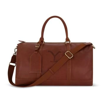 Yellowstone real leather 21 inch duffle, with burnished gold detailing