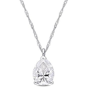 Julianna B | 10k White Gold Created Moissanite Necklace商品图片,5.9折