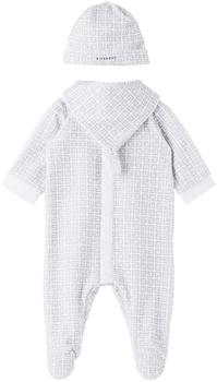 Kenzo | Baby White 4G Jumpsuit & Cloth Set商品图片,额外9折, 额外九折