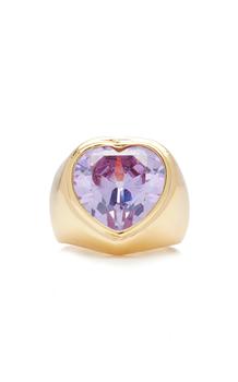 商品Timeless Pearly | Timeless Pearly - Women's Small Heart Crystal Gold-Plated Ring - Gold - 52 - Moda Operandi - Gifts For Her,商家Moda Operandi,价格¥2429图片