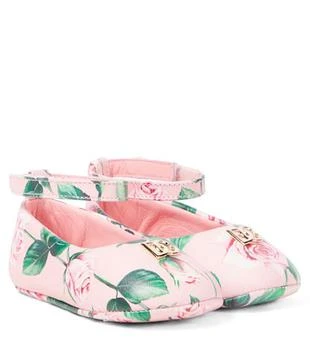 Dolce & Gabbana | 婴幼儿 — DG花卉皮革芭蕾舞平底鞋,商家MyTheresa CN,价格¥2464