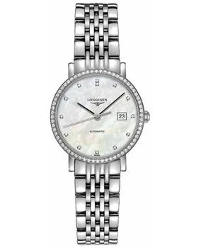 Longines | Longines Elegant Automatic Mother of Pearl Dial Diamond Stainless Steel Women's Watch L4.310.0.87.6 7.1折, 独家减免邮费