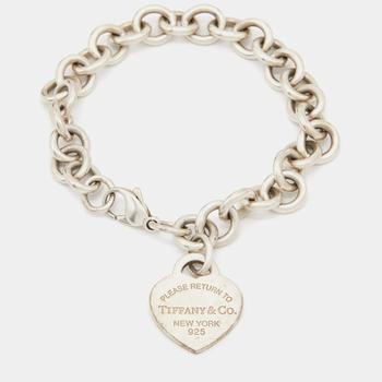 [二手商品] Tiffany & Co. | Tiffany & Co. Return To Tiffany Sterling Silver Heart Tag Link Bracelet商品图片,满1件减$100, 满减