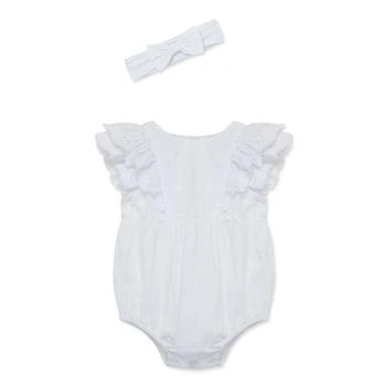 Little Me | Baby Girls White Eyelet Bubble with Headband,商家Macy's,价格¥216