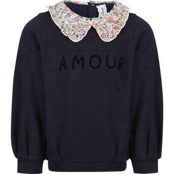 推荐Amour floral collar sweatshirt in navy商品