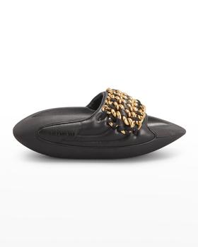 Balmain | B It Quilted Leather Chain Slide Sandals商品图片,