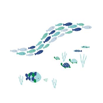 商品Oceania Aqua/Blue Aquatic Fish Wall Decals/Stickers图片