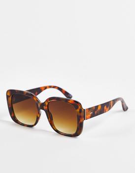ASOS | ASOS DESIGN frame oversized 70s square sunglasses in caramel tort商品图片,6.2折