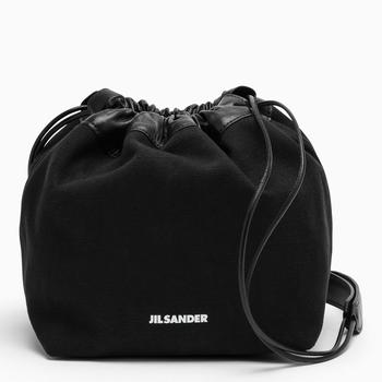 Jil Sander | Black canvas and leather bucket bag商品图片,