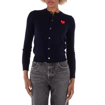 Comme des Garcons | Ladies Heart Logo Cardigan In Navy,商家Jomashop,价格¥1655