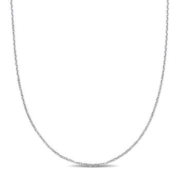 商品1.2mm Diamond-cut Cable Chain Necklace In 14K White Gold - 16 In图片