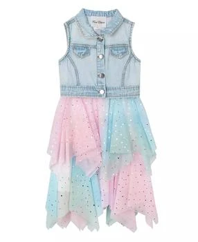 Rare Editions | Toddler & Little Girls Denim Vest Topper Dress,商家Macy's,价格¥83