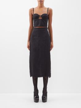 Gucci | High-rise organza midi skirt商品图片,