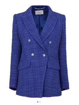 推荐Marella GLASGOW Tweed Style Blue Blazer 30460528 002商品