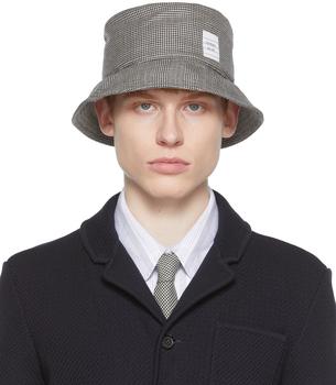 Thom Browne | SSENSE Exclusive Black & White Wool Bucket Hat商品图片,