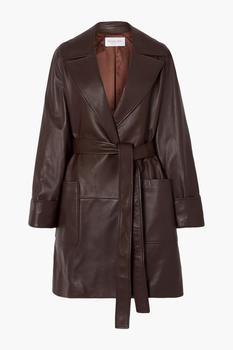 Michael Kors | Naomi belted leather trench coat商品图片,3.2折