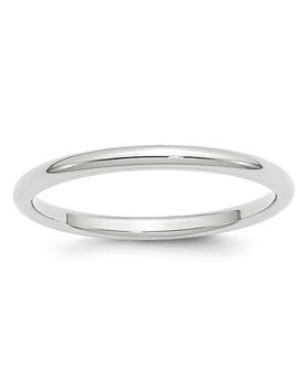 商品Men's 2mm Comfort Fit Band Ring in 14K White Gold - 100% Exclusive图片